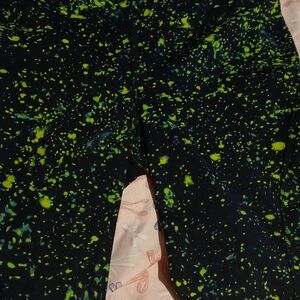Lululemon Athletica Black Leggings with Neon Green and Blue Speckles